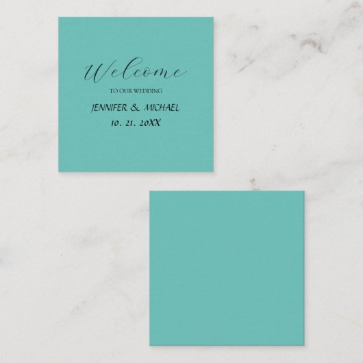 Kalligrafie Elegant Welkom Bruiloft Informatiekaartje (Voorkant / Achterkant)