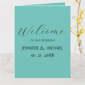 Kalligrafie Elegant Welkom Bruiloft Kaart (Gele Bloem)