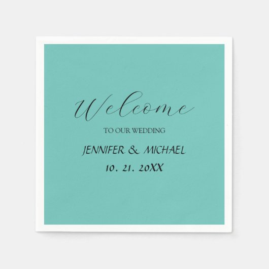 Kalligrafie Elegant Welkom Bruiloft Servet (Voorkant)