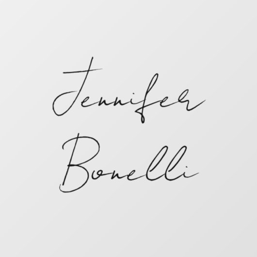 Kalligrafie Elegant Zwart Wit Eenvoudig Eenvoudige Raamsticker (Vel)