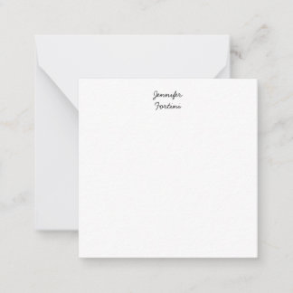 Kalligrafie Elegant Zwart & Wit Eenvoudig Notitiekaartje