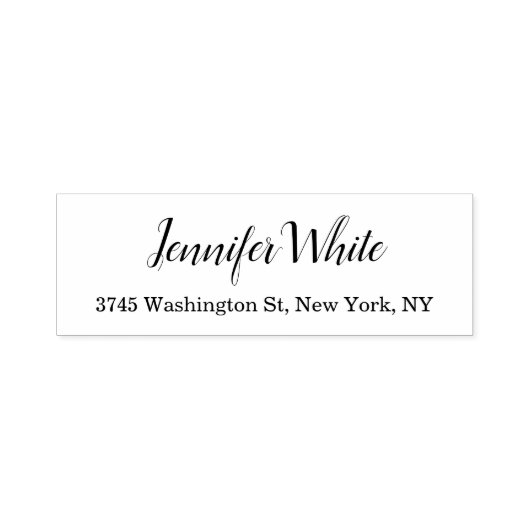 Kalligrafie Elegant Zwart & Wit Klassiek Zelfinktende Stempel (Design)