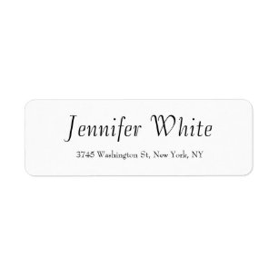 Kalligrafie Elegant Zwart & Wit Minimalistisch Etiket