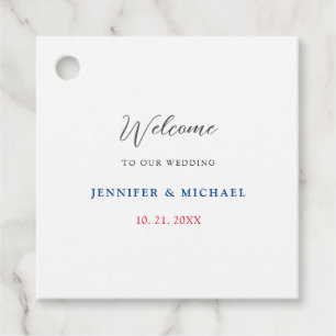 Kalligrafie Elegant Zwart & Wit Welkom Bruiloft Bedankjes Labels