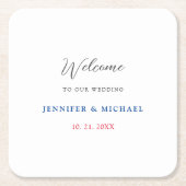 Kalligrafie Elegant Zwart & Wit Welkom Bruiloft Kartonnen Onderzetters (Voorkant)