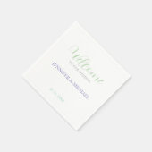 Kalligrafie Elegant Zwart & Wit Welkom Bruiloft Servet (Hoek)