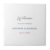 Kalligrafie Elegant Zwart & Wit Welkom Bruiloft Tegeltje (Voorkant)