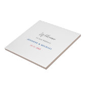 Kalligrafie Elegant Zwart & Wit Welkom Bruiloft Tegeltje (Zijkant)