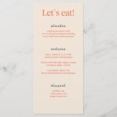 Kalligrafie Elegante Beige Bruiloft Menu Kaarten (Voorkant)