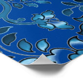 Kalligrafie Elegante Blauwe Bloemige Aangepaste Na Poster (Hoek)