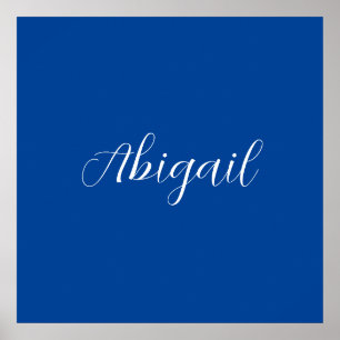 Kalligrafie Elegante Blauwe Witte Gewone Eenvoudig Poster