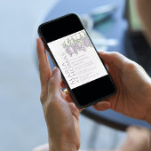 Kalligrafie Elegante Floral Lila Waterverf Kaart