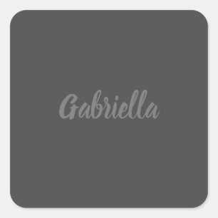 Kalligrafie Elegante Grijze Duidelijke Eenvoudige  Vierkante Sticker