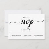 Kalligrafie elegante huwelijks-RSVP kaart in scrip (Voorkant)