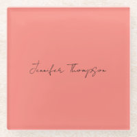 Kalligrafie Elegante koraal Roze Eenvoudige Naam