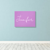 Kalligrafie Elegante Lavendel Eenvoudige Naam Canvas Afdruk (Insitu (Houten vloer))