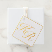 Kalligrafie Elegante Luxe Gouden Folie Bruiloft Bedankjes Labels (Met doos)