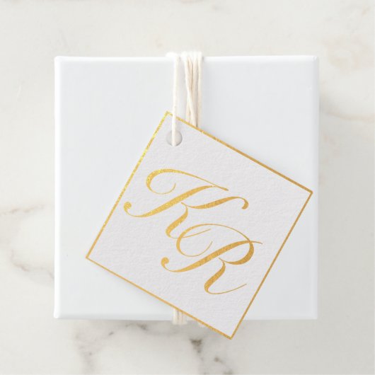 Kalligrafie Elegante Luxe Gouden Folie Bruiloft Bedankjes Labels (Met doos)