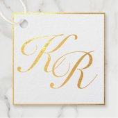 Kalligrafie Elegante Luxe Gouden Folie Bruiloft Bedankjes Labels (Voorkant)