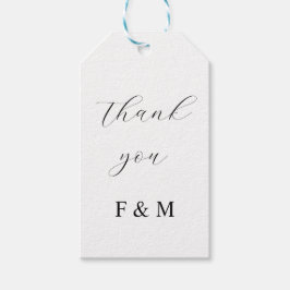 Kalligrafie elegante moderne bruiloft monogrammen cadeaulabel