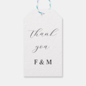 Kalligrafie elegante moderne bruiloft monogrammen cadeaulabel (Achterkant)
