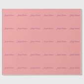 Kalligrafie Elegante Pastel Rood Gepersonaliseerde Cadeaupapier (Vlak)