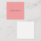 Kalligrafie Elegante Pastel Rood Gepersonaliseerde Informatiekaartje (Voorkant / Achterkant)