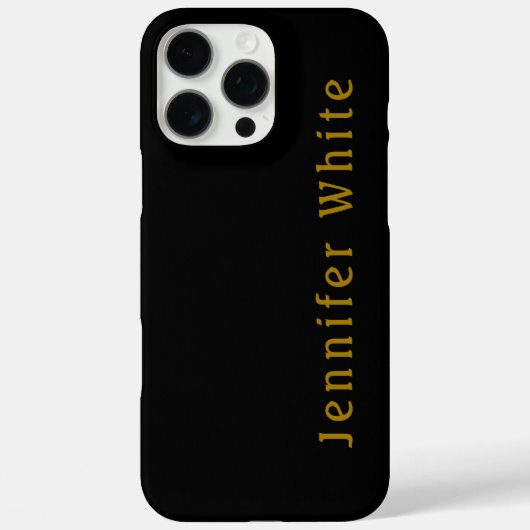 Kalligrafie Elegante Retro Goud & Zwart Naam Case-Mate iPhone Case (Achterkant)