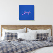 Kalligrafie Elegante Roze Blauwe Aangepaste Naam Canvas Afdruk (Insitu (Slaapkamer))