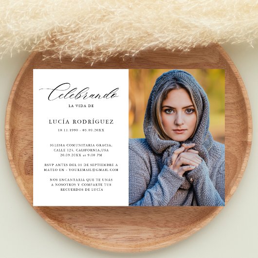 Kalligrafie Elegante Spaanse begrafenis herdenking Kaart