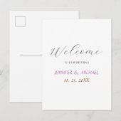 Kalligrafie Elegante Welkom Huwelijk Aankondigingskaart (Voorkant / Achterkant)