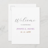 Kalligrafie Elegante Welkom Trouwdag Aankondigingskaart (Voorkant / Achterkant)