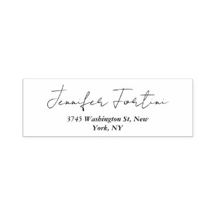 Kalligrafie Elegante Zwart & Wit Eenvoudig Lab Zelfinktende Stempel