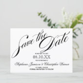 Kalligrafie Elegantie Script Bewaar De Datum Save The Date (Staand voorkant)