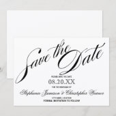 Kalligrafie Elegantie Script Bewaar De Datum Save The Date (Voorkant / Achterkant)
