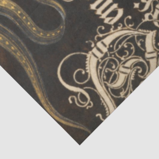 kalligrafie en landschap Ephemera-ontkoppeling Tissuepapier (Detail)