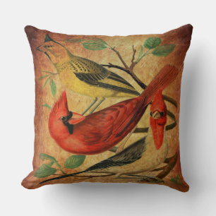  kalligrafie en Retro Cardinals Art Kussen