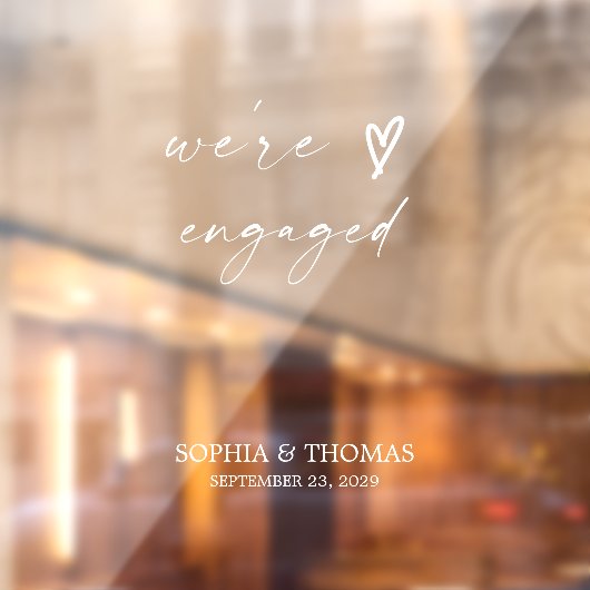 Kalligrafie Engagement Party Engaged Mirror Decal (Vel 2)