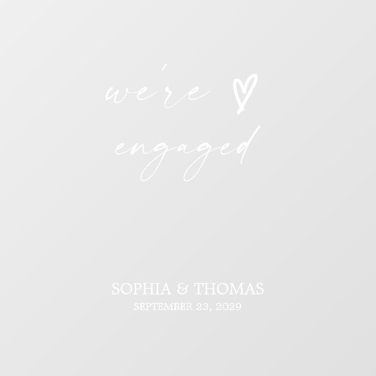 Kalligrafie Engagement Party Engaged Mirror Decal (Vel)