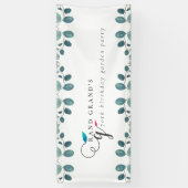 Kalligrafie Eucalyptus Garden Party Verjaardag Spandoek (Verticaal)