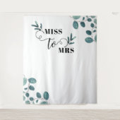 Kalligrafie Eucalyptus Garden Photo Booth Achtergr Wandkleed (Voorkant)