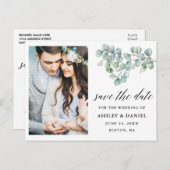 Kalligrafie Eucalyptus laat de datum bewaren Briefkaart (Voorkant / Achterkant)