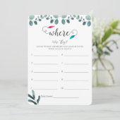 Kalligrafie Eucalyptus Vrijgezellenfeest Game Kaar Kaart (Staand voorkant)