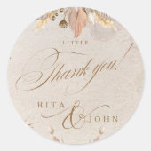 Kalligrafie Fall Wedding Kleurrijke Sweet Dank u Ronde Sticker (Voorkant)