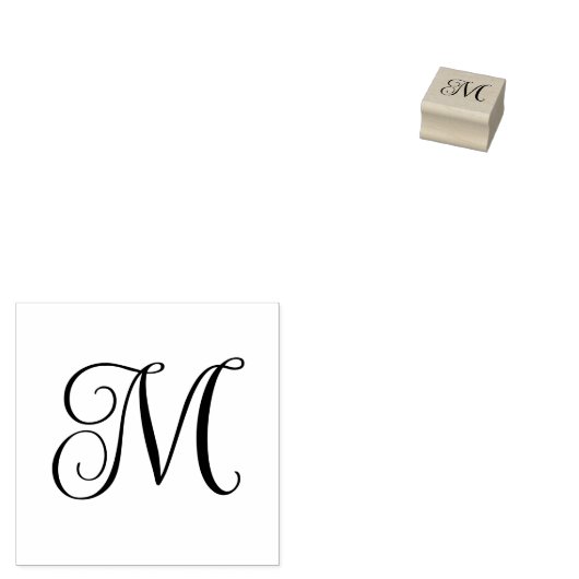 Kalligrafie Fancy Monogram Letter Gepersonaliseerd Rubberstempel (Gestempeld)