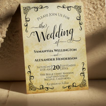  kalligrafie Faux Parchment Elegant Wedding