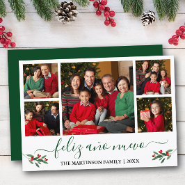 Kalligrafie Feliz Ano Nuevo 5 Foto Holly Green Feestdagenkaart