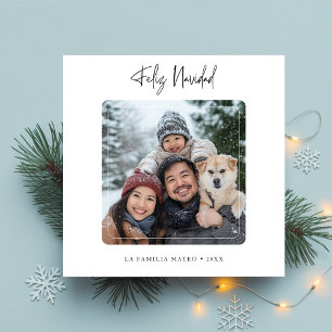 Kalligrafie Feliz Navidad Kerstfoto Feestdagenkaart