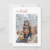 Kalligrafie Feliz Navidad Kerstfoto Rood Feestdagenkaart (Voorkant)