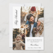 Kalligrafie Feliz Navidad Kerstfoto Wit Feestdagenkaart (Voorkant)